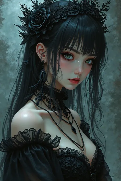 Gothic anime style girl +18