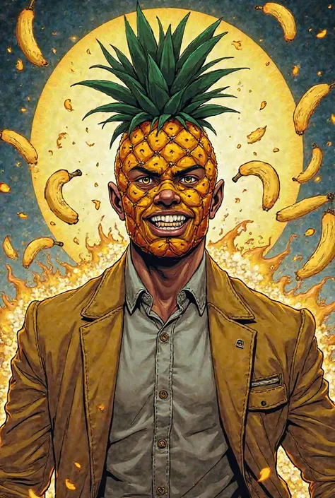 Chinese comic style，Domineering，Pineapple head，charm，banana flesh