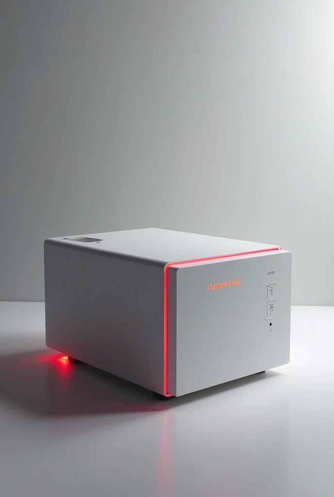 Un boitier pour mon serveur NAS cloud, in a minimalist, futuristic and classy style, red backlit
