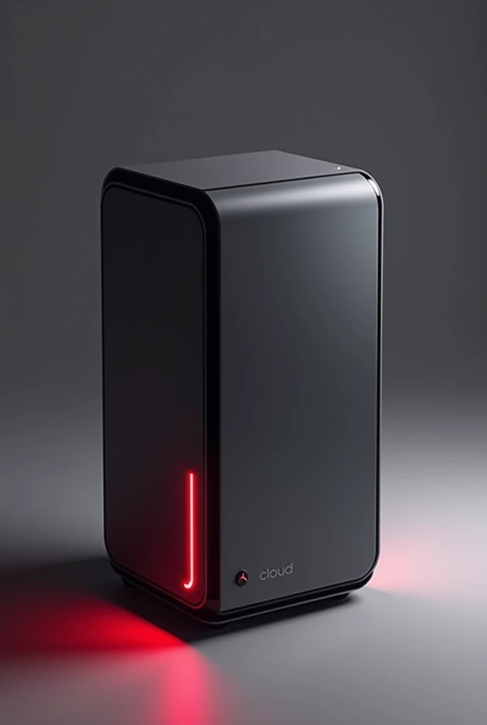 Un boitier pour mon serveur NAS cloud, in a minimalist, futuristic and classy style, red backlit
