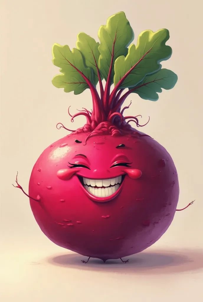 a red beet that smiles