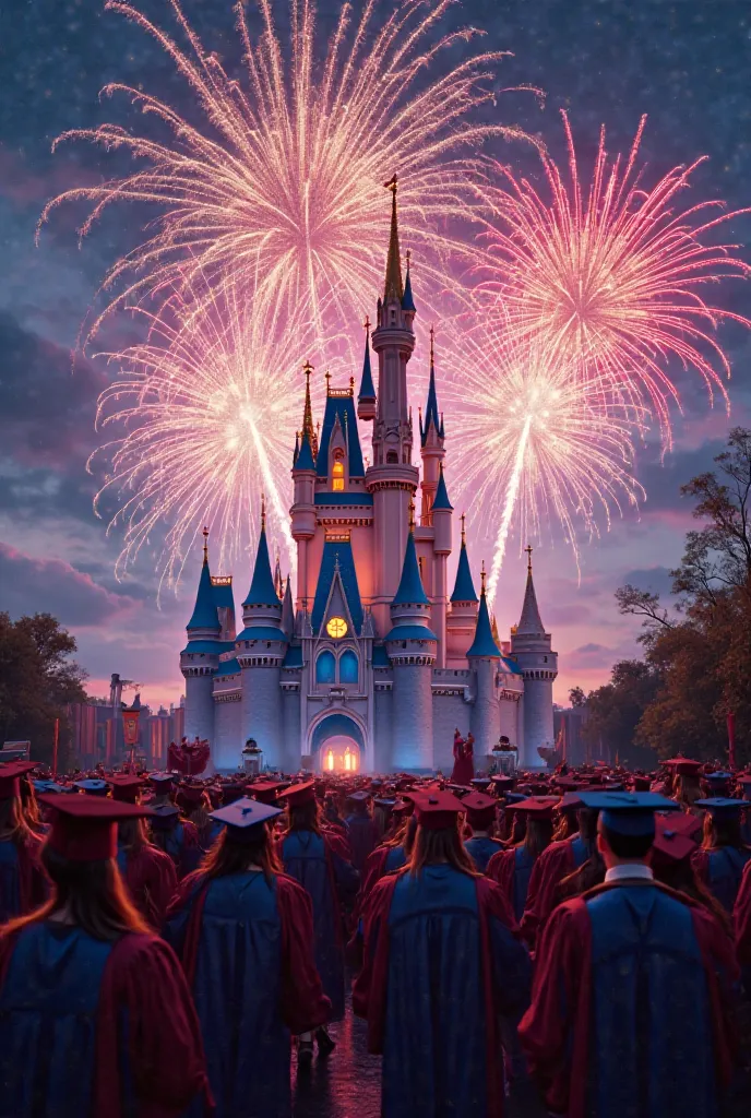 Disney Fireworks with Graduation Symbols 