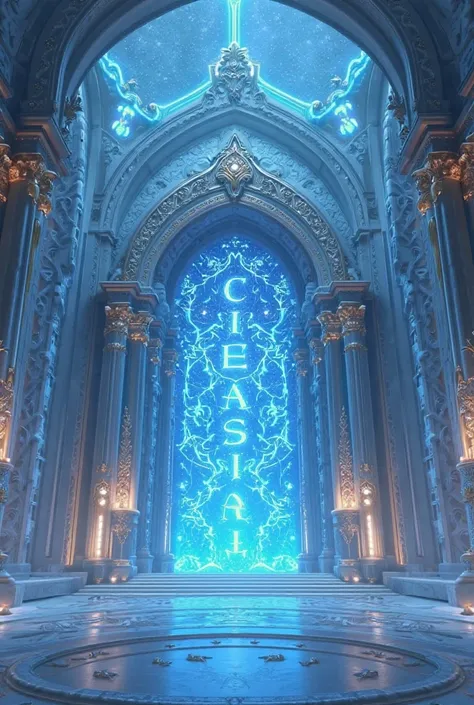 Celestia25 letters in palace entrance Blue color HD