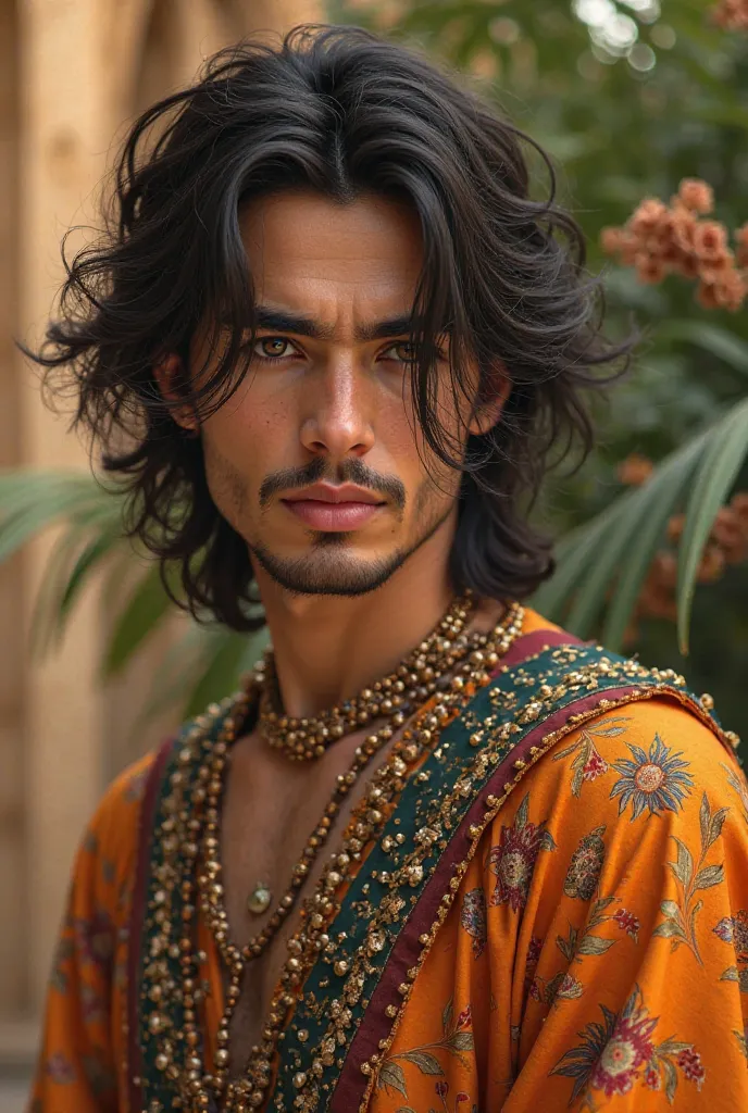 extremely effeminate man with Arab features and a Spanish aesthetic