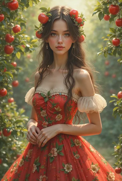 Apple dress girl