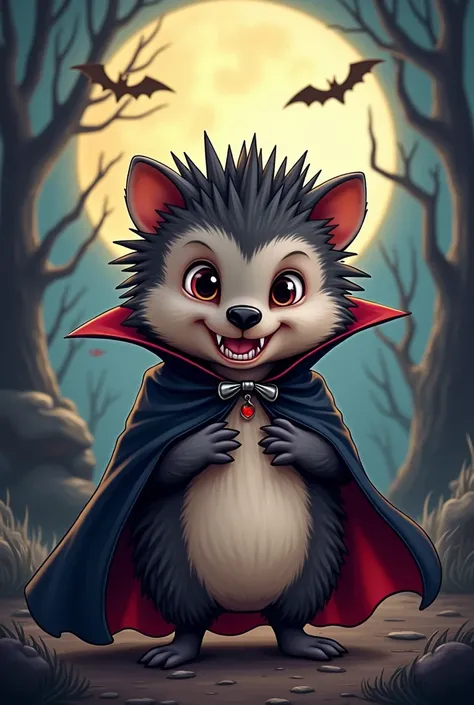 A funny but simple vampire Dracula hedgehog