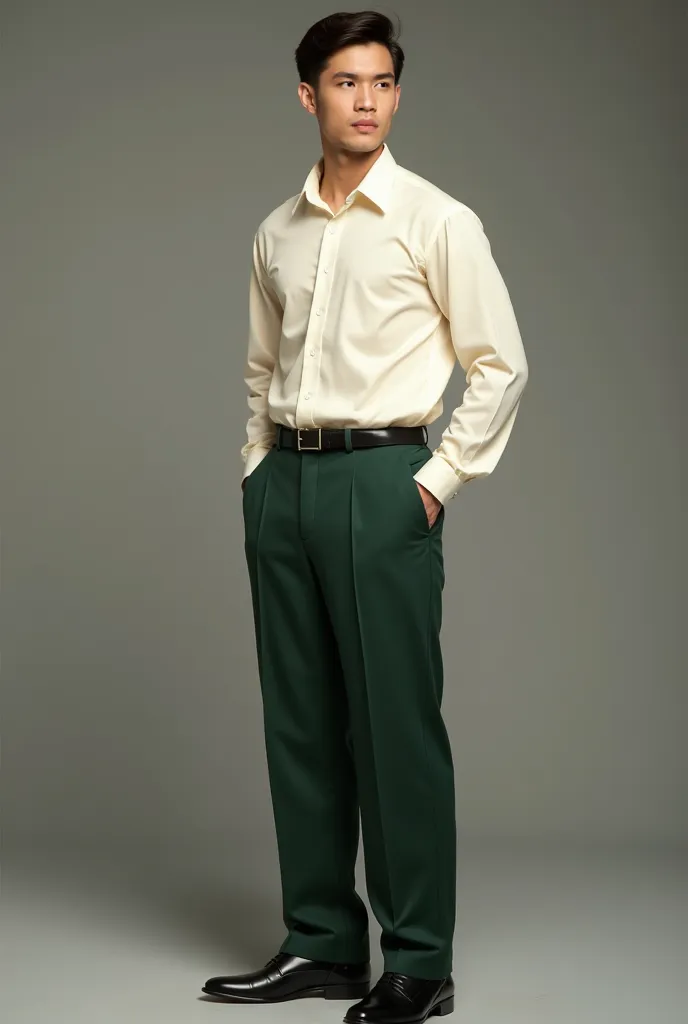 For men:

Ivory shirt:

Elegant collar, Light tie can be tied if needed.

Embroidered logo on the left chest.


Dark green trousers:

standing, courtesy , comfortable to work all day.


Shoe:

Shoe da màu đen hoặc nâu trầm.


Accessory:

Đồng hồ đeo tay tạ...