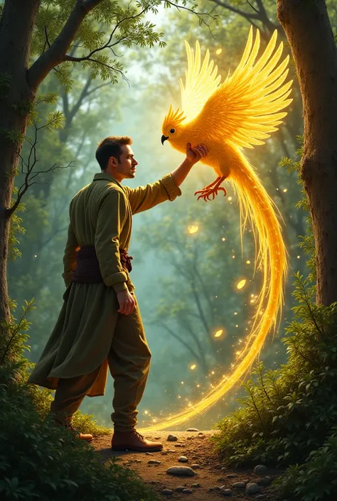 He went back to the forest, captured the golden bird, and demanded, "Make me the richest man in the world!"