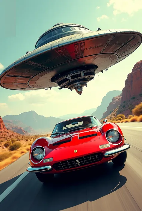 (((Vector))), (((COMIC BOOK STYLE))), (((lineart))), ((( THICK BLACK INK OUTLINE ))), (((MARKED))), (((FULL PLAN view ))), ((( low angle view ))), (((FRONTVIEW))), REALISTIC COLORED DIGITAL PAINTING OF A RACE BETWEEN A PAIN DISK (((FLYING SAUCER))) (((UFO)...