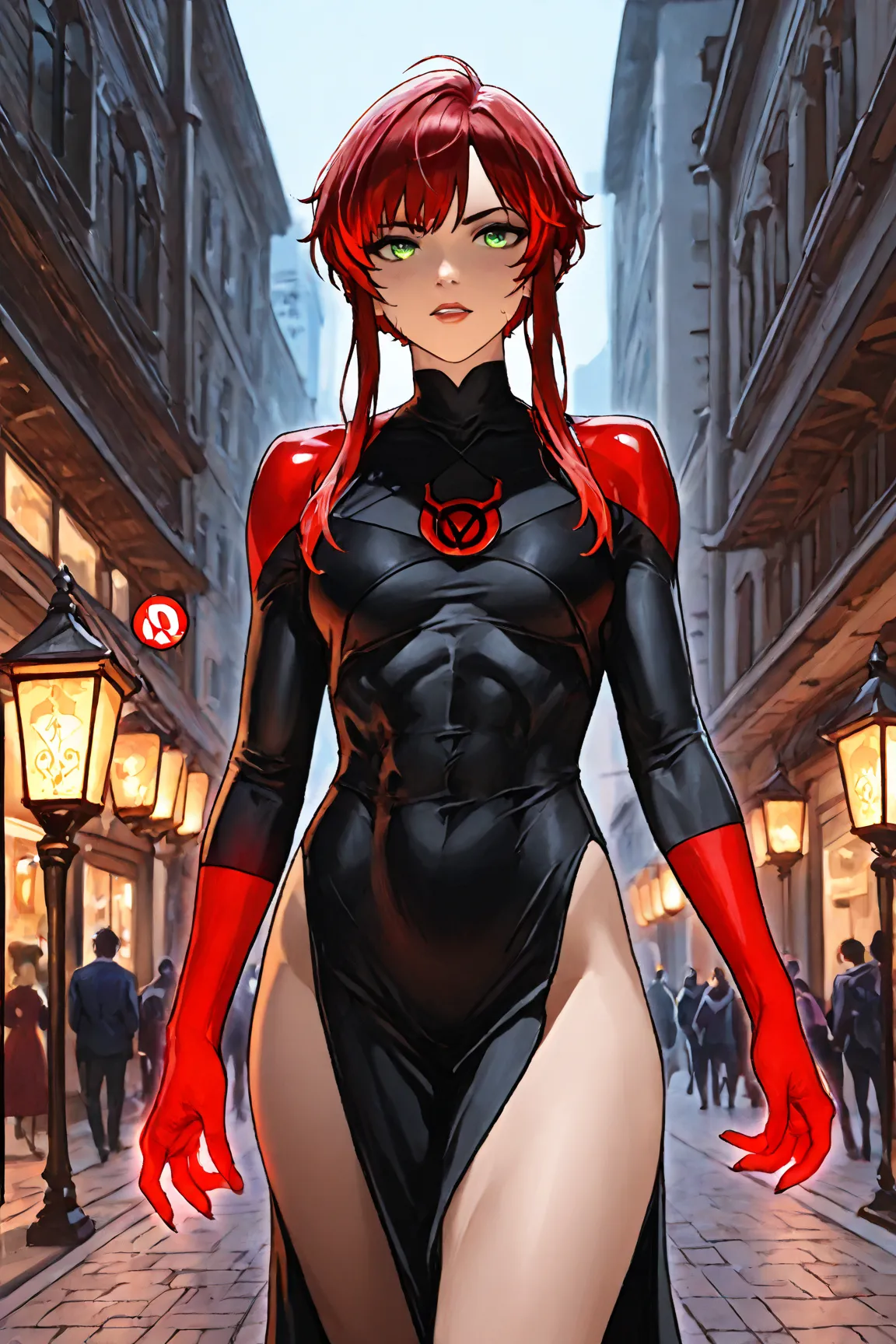 1girl, solo, bleez, red lantern, dc comics, sexy legs, 