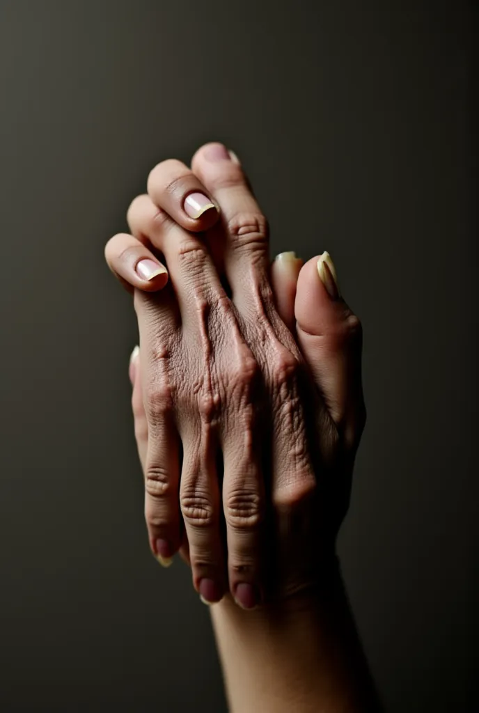 Make the hand have more wrinkles and look more old 