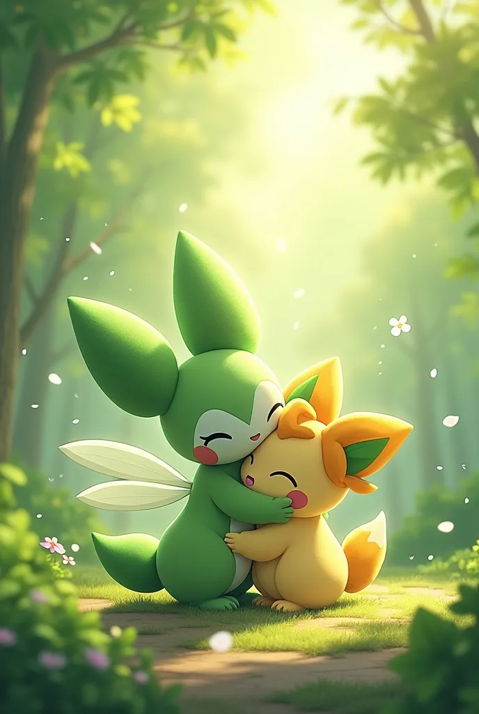 Celeby and Chicorita hugging each other 