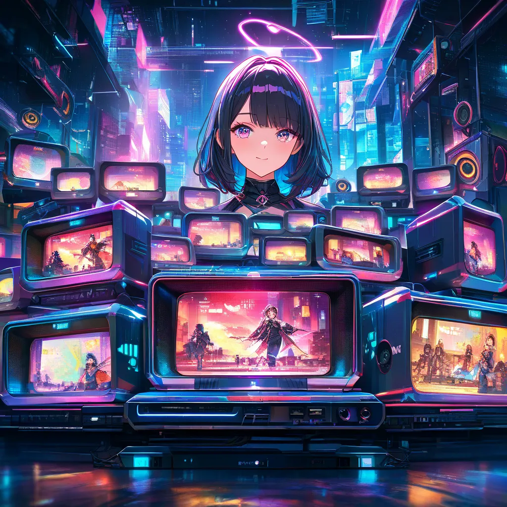 Create images about music and games in the form of anime girls.