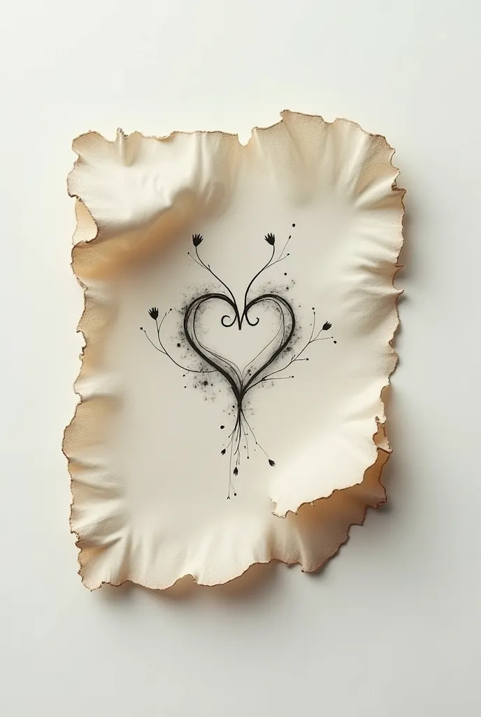 Drops of ink forming a heart 