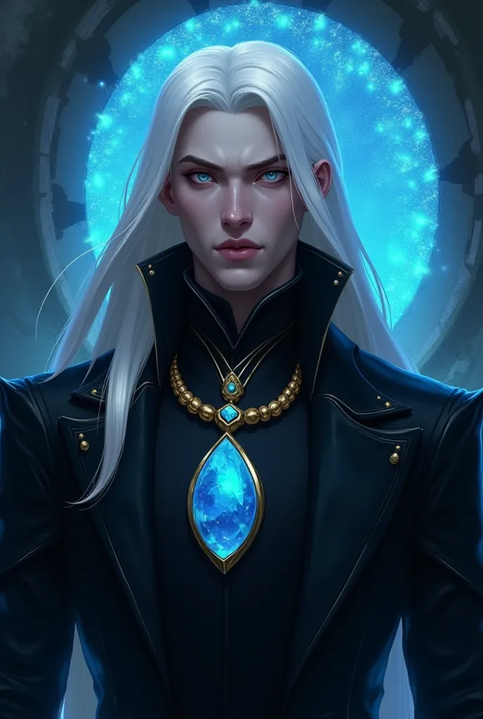 Character from League of Legends. He is a magician with an imposing and enigmatic appearance.  her hair is long ,  as smooth and white as snow , } falling in soft waves on your shoulders and back. His sharp and penetrating eyes reflect a mix of wisdom and ...