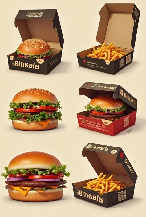 "Design a visually appealing and functional burger box that enhances the customer's dining experience. The box should be eco-friendly, made from sustainable materials, and feature a modern, eye-catching design that reflects the brand's identity. Incorporat...