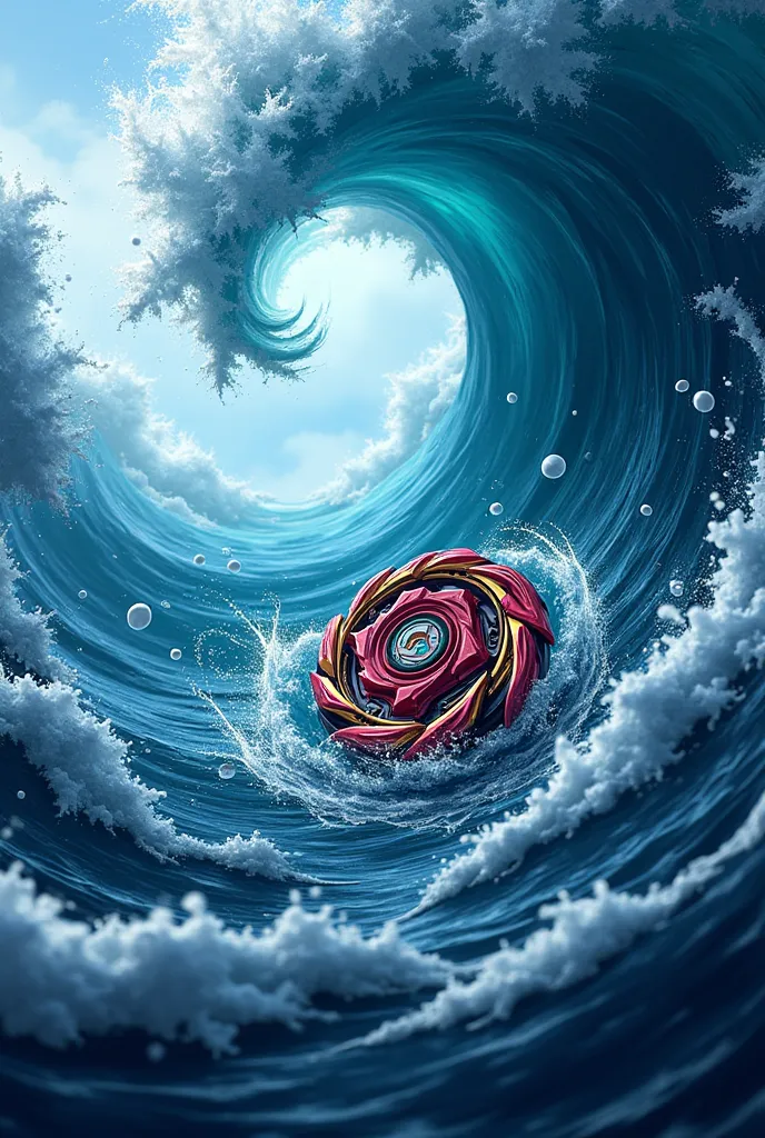 Make a Beyblade spinning inside a vortax in the sea