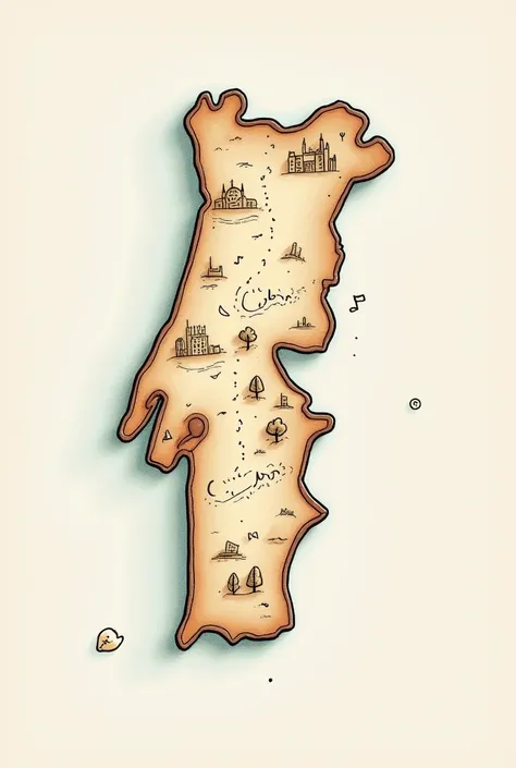 Cute artsy Outline Map of portugal with lisbon pinned