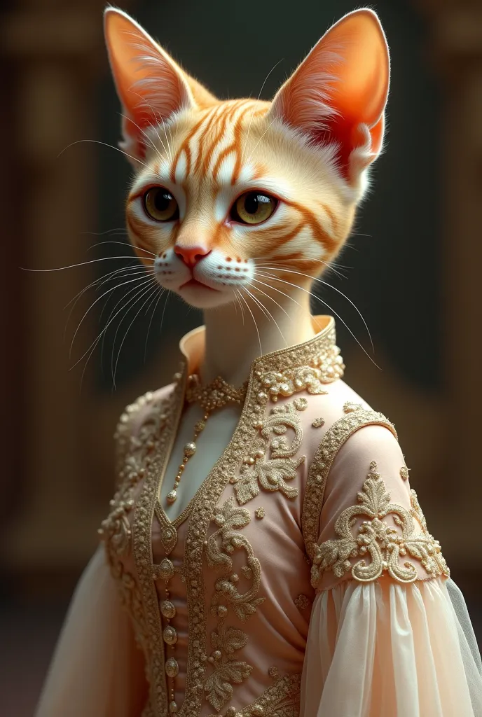 Create a high quality anthropomorphic image of a one cat face and human body, she wearing a bride kamez shalwar 