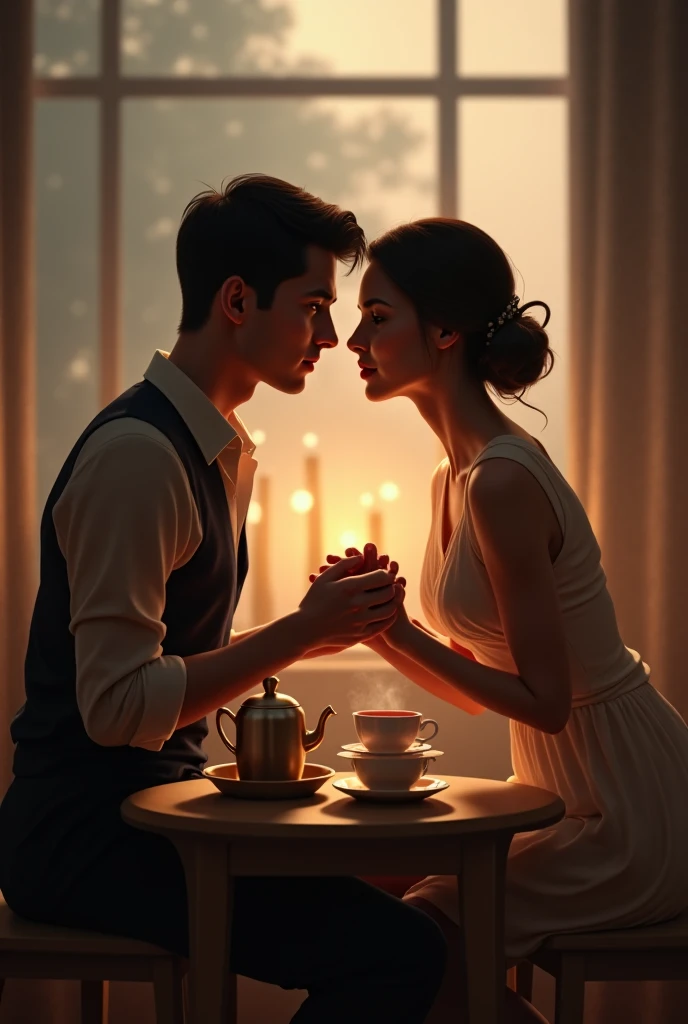 Make an image with romantic tea 
