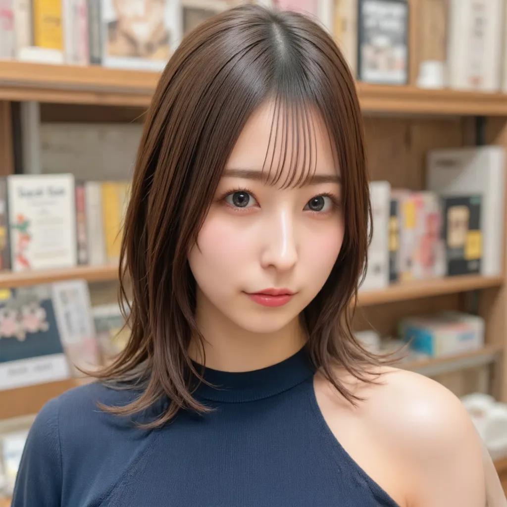 ( by Mr. Nomi:1.3,  photorealistic:1.5,  RAW photo, Model Photo), Nipples , Magazine cover photo,  she is a fresh Japanese fashion model,   Gently holding a heart-shaped chocolate   , (  small smile  :1.1),  symmetrical eyes,  Light Brown Eyes ,  double ey...