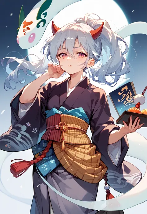 masterpiece,Hi-Res,Best Quality,8k
(Ghost Ogre,Snow Rabbit)
( kimono)