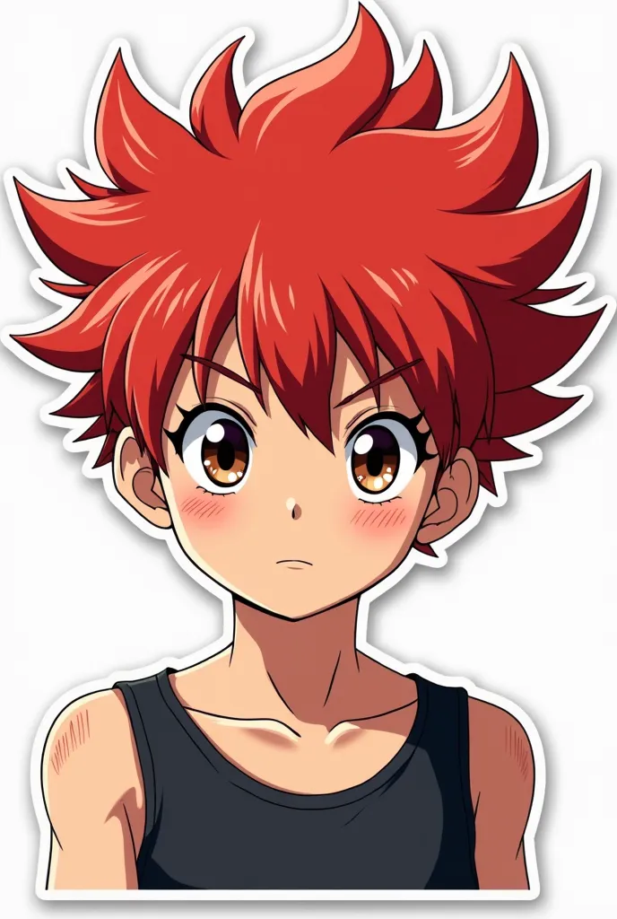 anime guy with red hair sticker