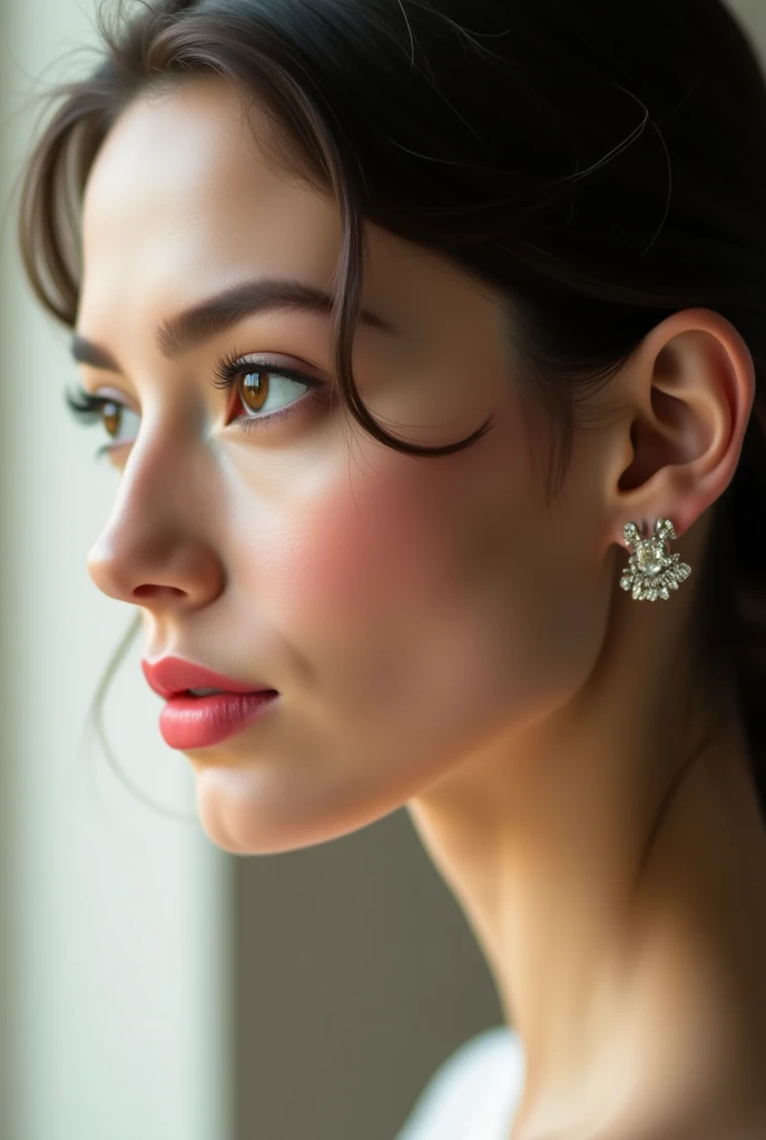 Image showing the side ear of a beautiful woman