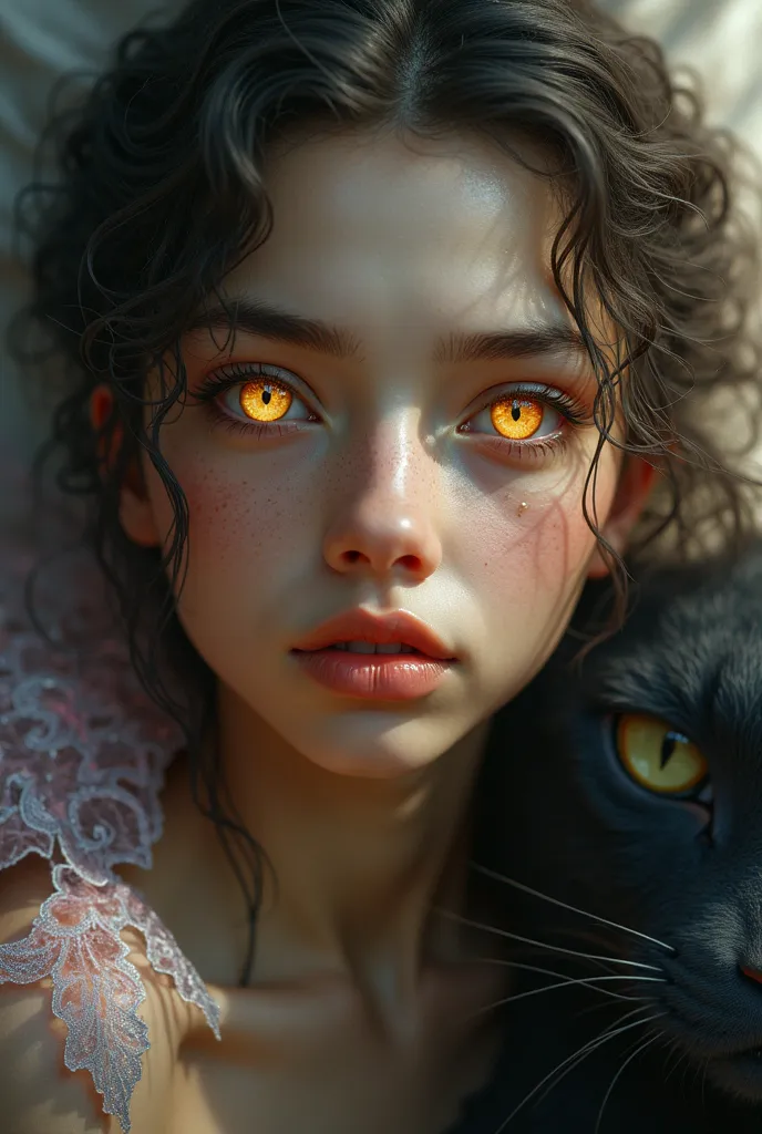 Place the golden eyes and change the background