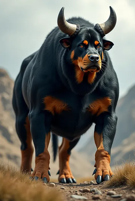 Fusion of a rottweiler and an ox 