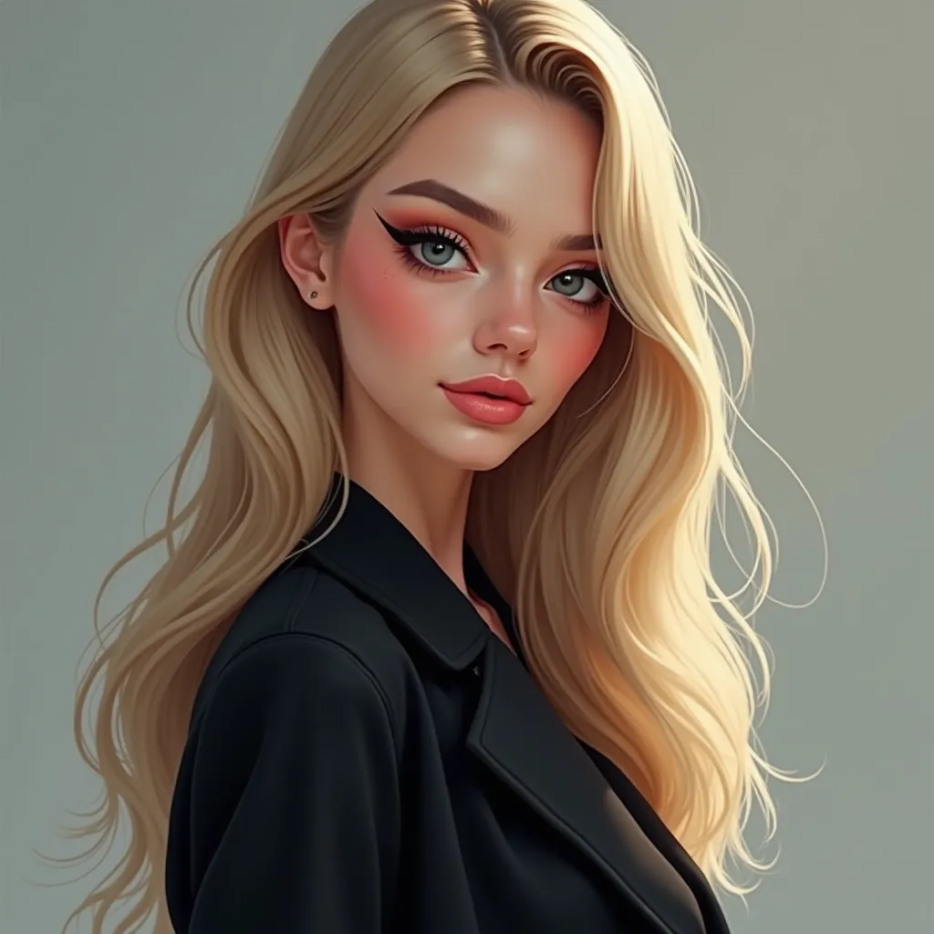 To her biography: A girl in her 20 years old, which has a bit of make up and blonde hair. She also has a slim body shape and her overall appearance is clean and classy  and a bit luxiorious. Make the ai image as realistic as possible, so that I can upload ...