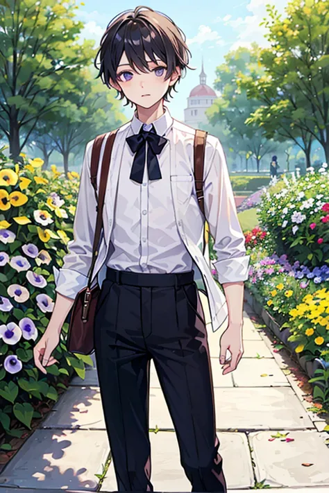 　 Botanical Garden　Spring Clothes　 cute boy　pansy