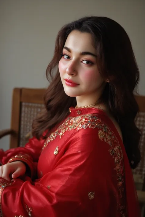 hania amir in satin maroon saree , 20 years old , waist high saree, white navel, mini blouse, cute face , big eyes , big eyeball , pretty face , 
Pretty face , half pose , hot body , big hugs breasts , white skin , red dress , Midjourney_Whisper HaniaAmirF...