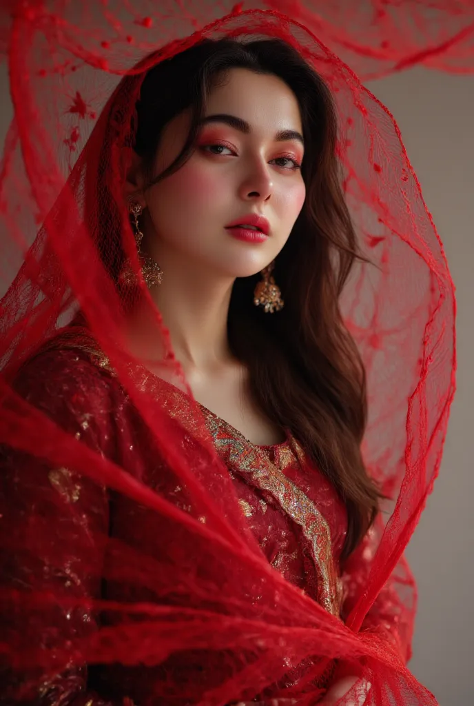 hania amir in satin maroon saree , 20 years old , waist high saree, white navel, mini blouse, cute face , big eyes , big eyeball , pretty face , 
Pretty face , half pose , hot body , big hugs breasts , white skin , red dress , Midjourney_Whisper HaniaAmirF...