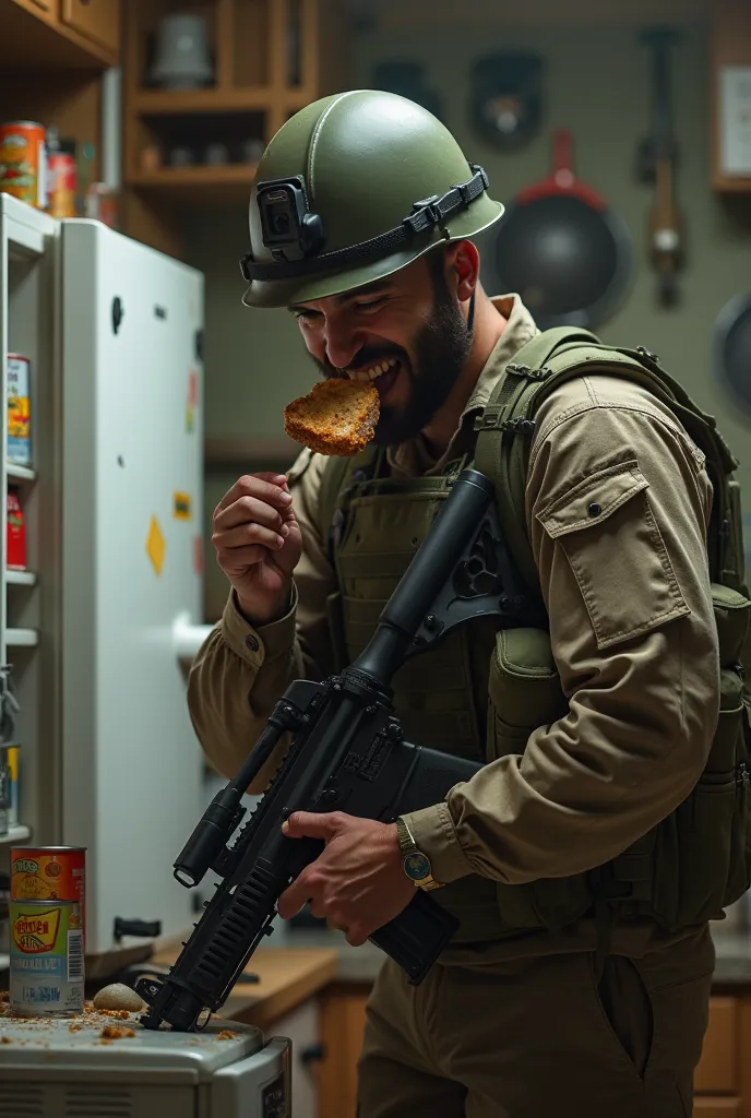 Israeli man, modern combat helmet typical of the Israeli army, modern combat uniform typical of the Israeli army, bulletproof vest typical of the Israeli army, modern combat pants typical of the Israeli army, the modern M16 weapon typical of the Israeli ar...