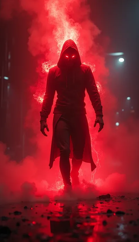  "A cinematic, highly detailed 3D scene showing Shadow mid-teleportation, surrounded by a dark, glowing red aura. His body is distorted from the teleportation effect, with his piercing red eyes locked onto his target. The lighting is intense, with the red ...