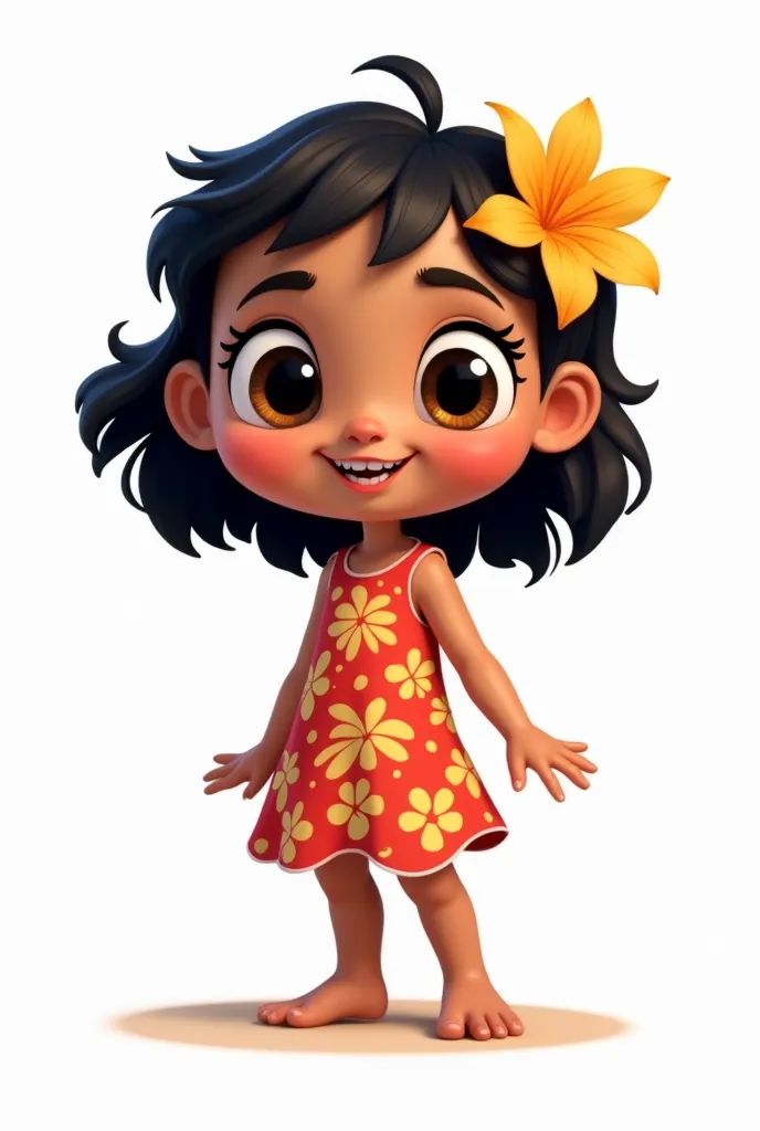 Cartoon-style character inspired by Lilo with white background