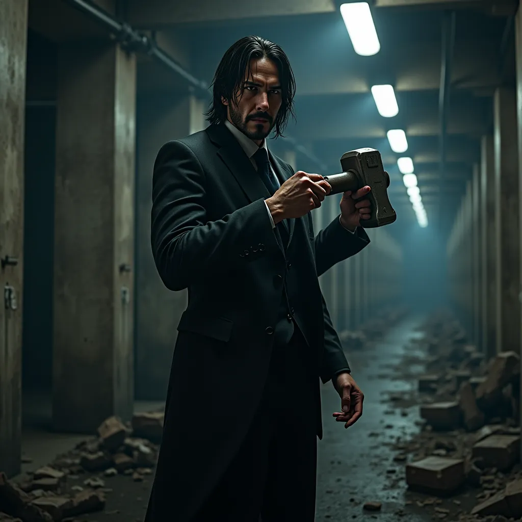 John Wick with sledge Hammer