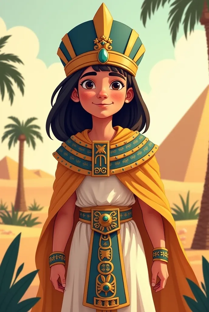 Easy drawing of David dressed as an Egyptian for an elementary school girl 