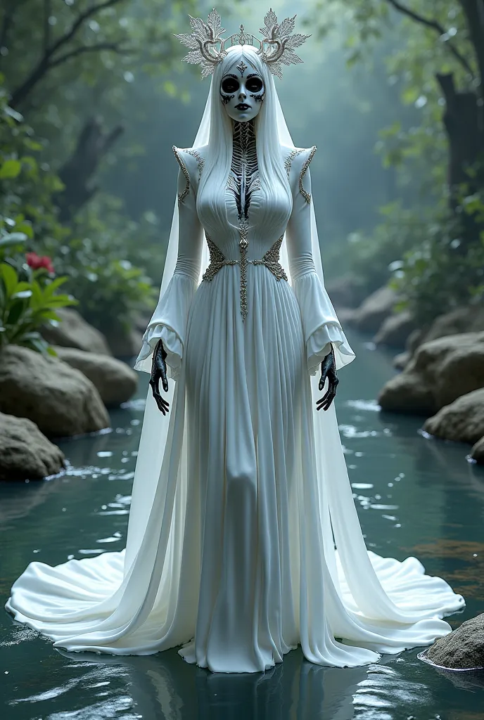 White queen myth of the water ladies of the river fallera calavera style