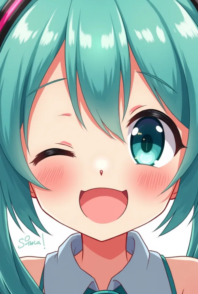 hatsune smiled