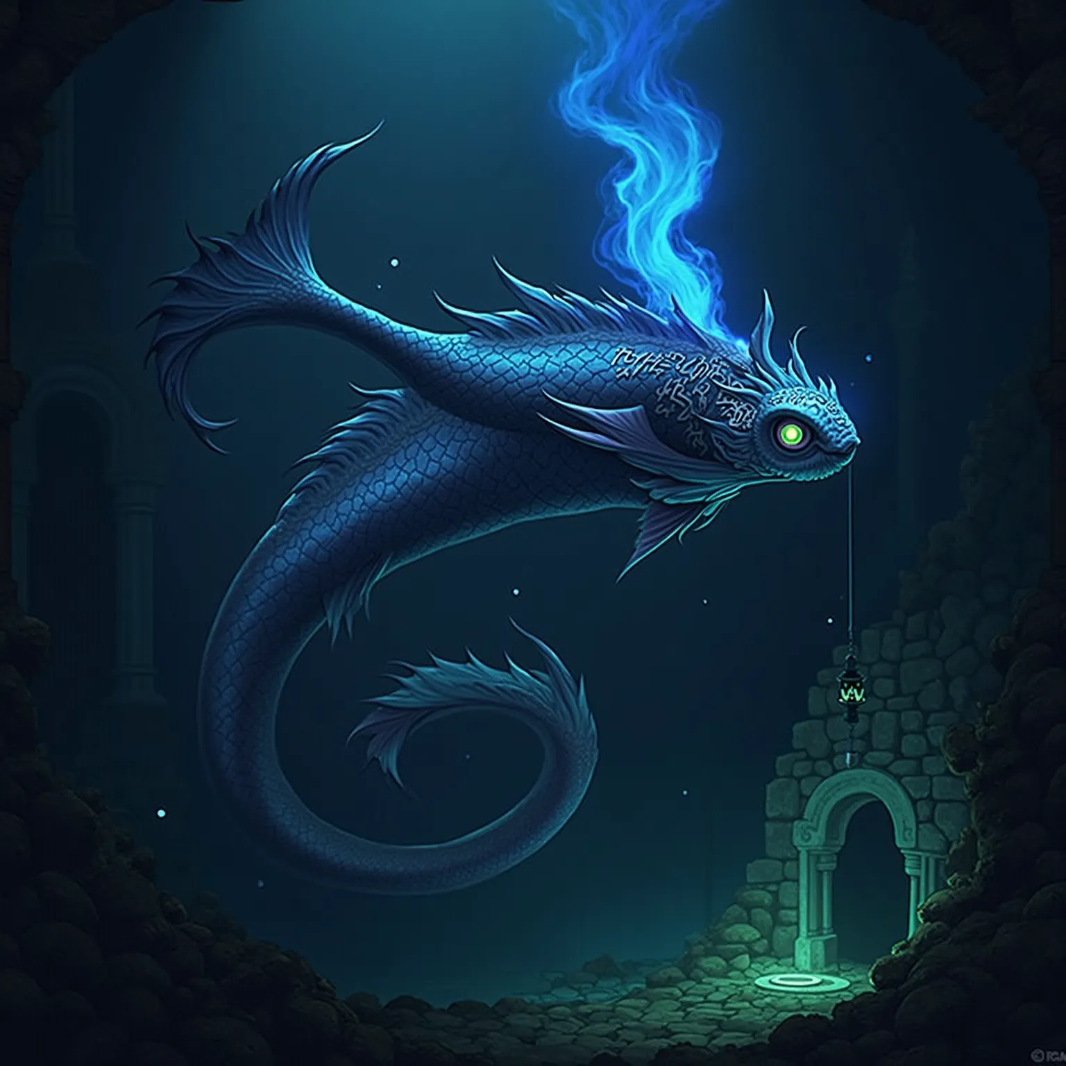 1. Dragonfish Warlord 🐉🐟
A fusion of a deep-sea dragonfish and a mythical dragon. Its elongated, bioluminescent body has glowing runes etched into its iridescent scales. Sharp, jagged fins resemble dragon wings, and its glowing lure dangles like a mystical...