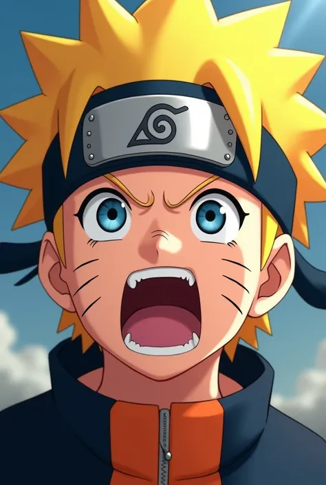 Create a face similar to that of Naruto reacting to a video