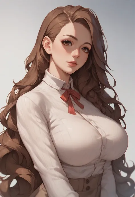 score_8_up, score_7_up, score_6_up, source_anime, best quality, clear face, 1girl, brown hair, long hair, brown eyes, long hair, big breasts