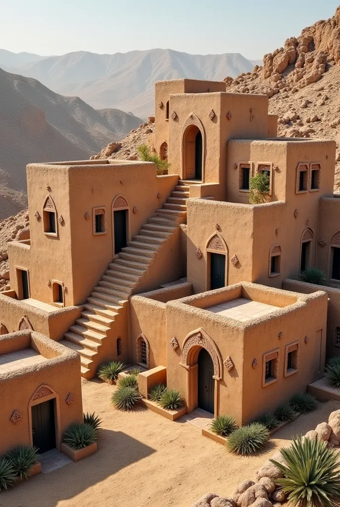 The shape of the houses of the village of Yafa in Yemen 