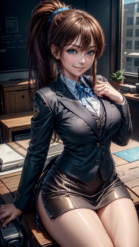    Ultra High Res CG Unity 8K Wallpaper ,   beautiful painting with fox ears  、((  brown hair  、 ponytail)), ((Blue Eyes: 1. 4)), (smile:1.4), ((Image Processing Algorithms:1.5)),    High pixel density、  beautiful and sophisticated eyes 、 Top Quality,  Ult...