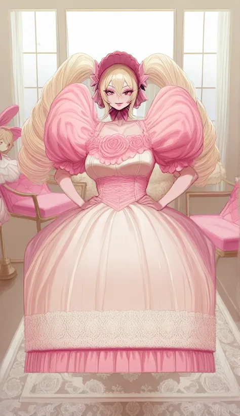 Dressed in a Molly doll costume with clothes accessories makeup and huge doll ruffles  , Extremely over the top fluffy poofy sissy dress. Dress has lots of bows. Dress has lots of petticoats. Dress is on a mannequin. Mannequin has extremely frilly sissy bo...