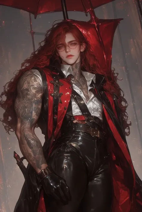 David Connors is a tall and imposing man with a strong, well-defined physique. His long, slightly wavy red hair is often messy, adding to his rebellious aura. His body is covered in intricate tattoos that tell stories through his skin, marking everything f...