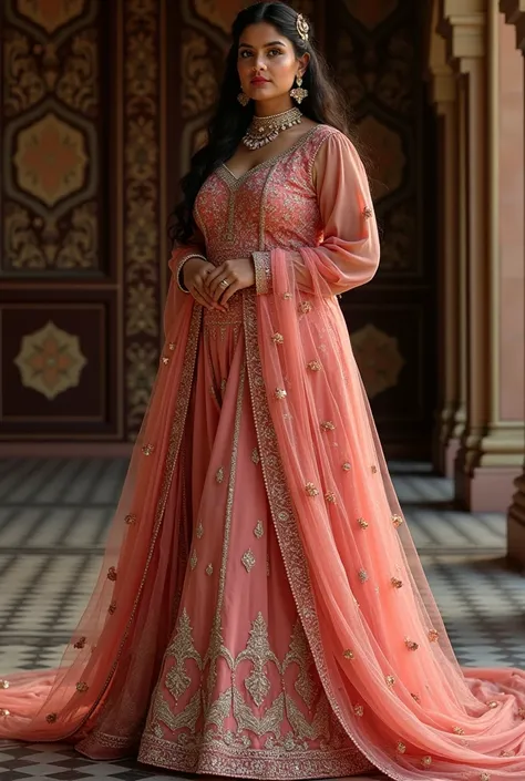 Anarkali dress on plus size model