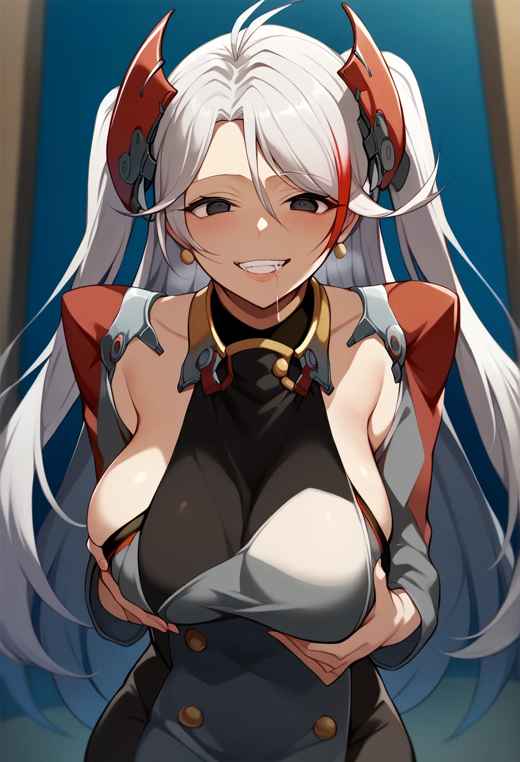       score_9,      score _8_    up the side      ,      score_7_    up the side      ,      score_6_    up the side      ,      source_anime,    Beautiful Mature Woman Solo ,  Prinz Eugen ,   white hair　 attractive,(   big breasts ),[ wide hips,    perfec...